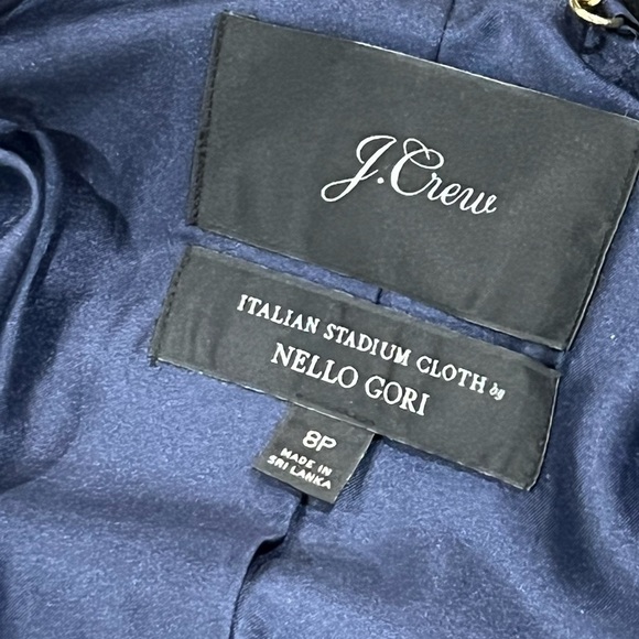 J Crew Size 8P Black Italian Stadium Cloth Nello Gori Fur Wool Cocoon Jacket - Picture 9 of 10